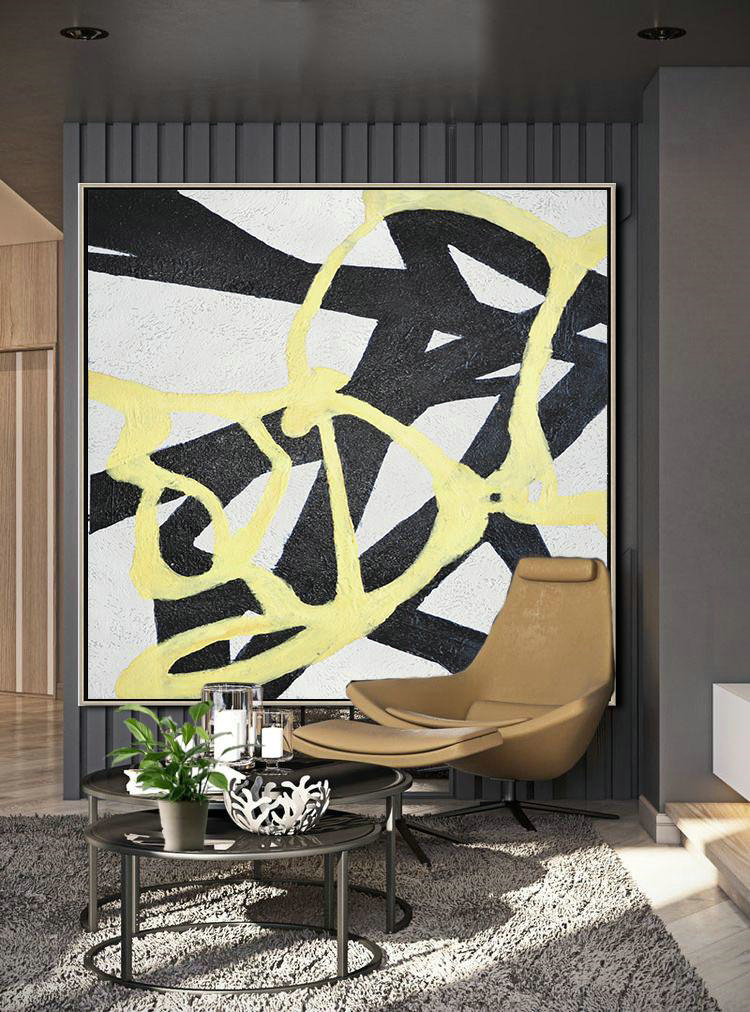 Large Abstract Art Handmade Oil Painting,Hand-Painted Oversized Minimal Painting On Canvas,Large Colorful Wall Art